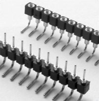 Single Row Right Angle Board to Board Connectors .100/(2.54mm) Pitch - Molded Insulators